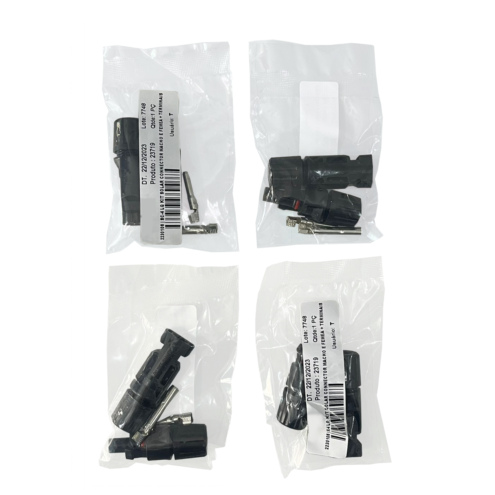 SC-4 LQ KIT SOLAR CONNECTOR MACHO E FEMEA + TERMINAIS
